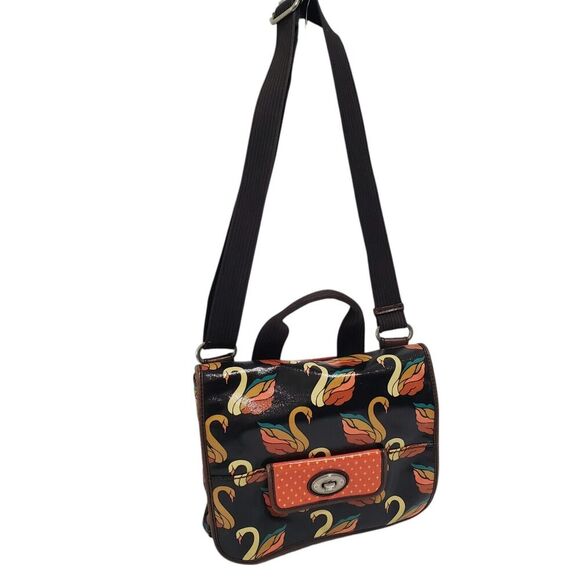 Fossil Key-Per Swan pattern Shoulder Messenger & CrossBody bag Colorful Birds - Picture 2 of 10